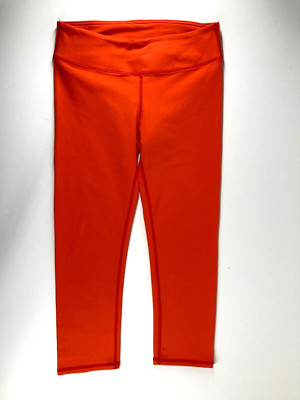 Fabletics Leggings XS Orange Define Mid Rise Capri -image