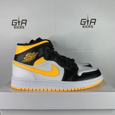 Nike Air Jordan 1 Mid Laser Orange Black Yellow Womens Size 8 CV5276 107-image