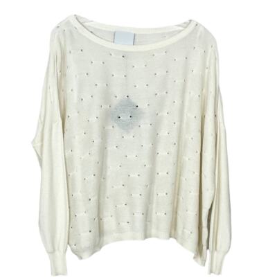 Addison Sullivan Cream Colored Threaded Loop Sweater, NEW, Size Small, MSRP $210-image