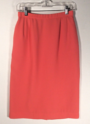Pendleton SKIRT SIZE 6 Coral MIDI Polyester LINED pockets Zip CLASSIC-image