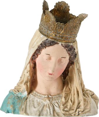 Creative Co-Op Hand-Painted Magnesia Vintage Reproduction Virgin Mary Bust... -image