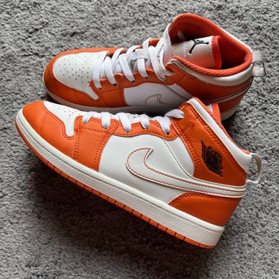 Nike Air Jordan 1 Mid ‘Electro Orange’ Kids Sneakers DM4229-800- SZ 3Y-image