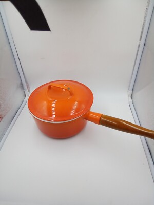 Mid Century  MCM Flame Orange Red Carson Pot Made In Japan  #1-image