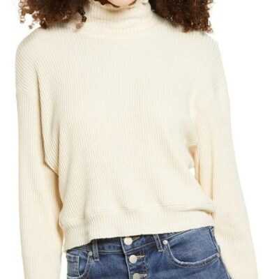 NWT LA LA LAND CREATIVE CO Ribbed Mock Neck Sweater Size Large-image