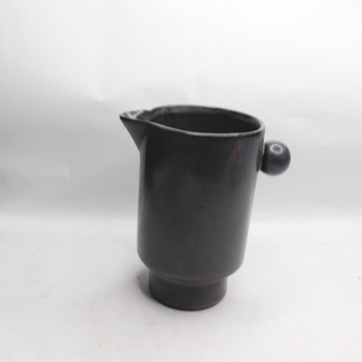 Creative Co-Op Modern Small Stoneware Pitcher or Vase Charcoal Grey 24 oz.-image