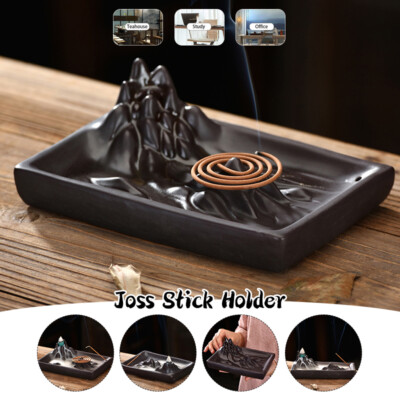 Joss Stick Holder Creative Ceramic Backflow Multifunction Incense Burner Decor-image