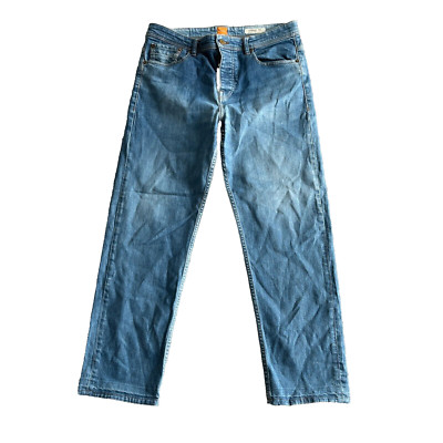 Hugo Boss Mens Jeans Relaxed Fit Stretch Light Blue Wash Orange 39 Given W34 L30-image