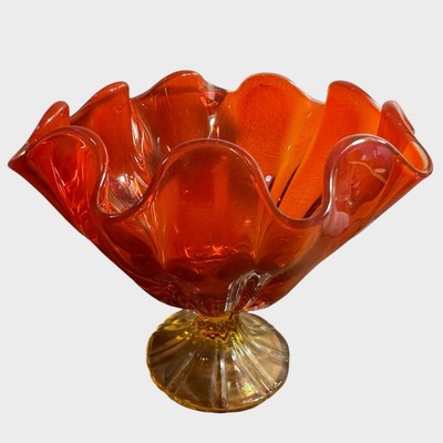 Mid Century Modern Glass Vase by Viking Orange-image