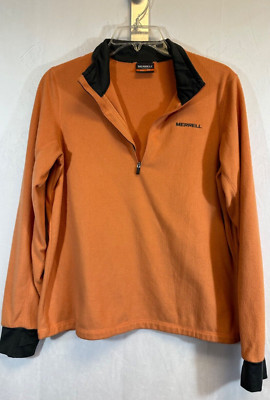 MERRELL ZAIDA Half Zip Pullover Fleece Jacket Womens 1/2 Zip size M Orange E1-image