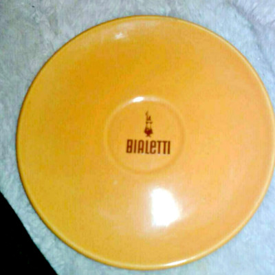 Rare Orange Ceramic Bialetti saucer coaster Italy Italian-image