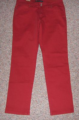 New LEVI'S Dark Orange Mid-Rise Skinny Leg Denim Jeans Size 14 Inseam 32 NWT-image