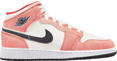 Nike Air Jordan Retro I 1 Mid SE GS Orange Suede Black Sail White DV1336-800 US7-image