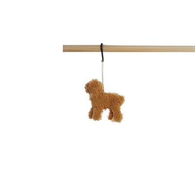 Creative Co-op Orange Furry Poodle Ornament Bauble-image