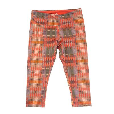Prana Orange Gray Capri Leggings Womens Large L Pull On-image