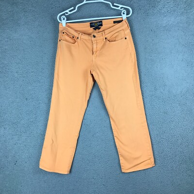 Lucky Brand Sweet N Crop Mid Rise Stretch Orange Jeans Size 8 29-image
