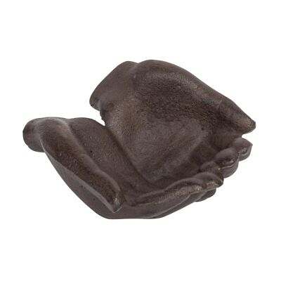 Creative Co-Op Cast Iron Hands Dish with Rust Finish-image