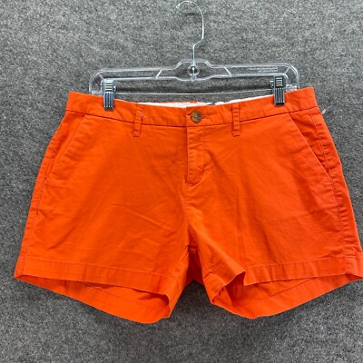 Old Navy Shorts Women 6 Orange Chino Cotton Mid Rise-image