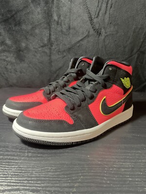Size 6.5 - Jordan 1 Retro Mid Hot Punch Volt 2019, New W/O Box-image