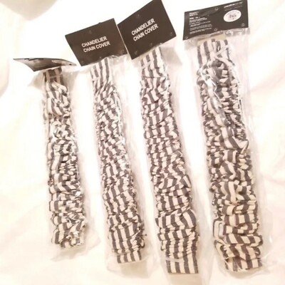 Creative Co-op chandelier chain cover set of 4 beach theme stripe shabby chic-image
