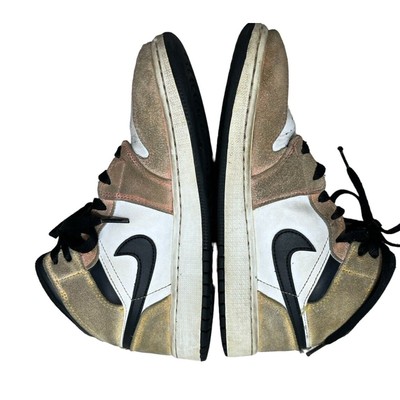 Nike Youth Air Jordan 1 Mid SE GS Shoes Sneakers Yellow Orange DX4365-800 5Y-image