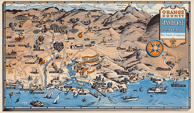 Mid-century Map of Orange County Jamboree Playland Boy Scouts of America Poster-image