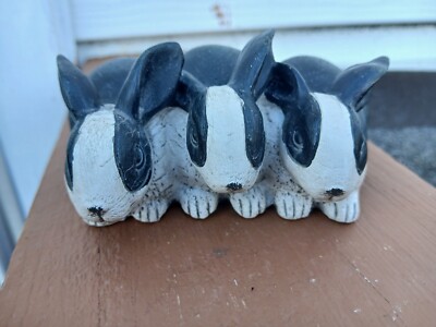 vtg sullivans N1203 rabbit figure black & white attached 3 1/ 2 x 4 /12 inches-image