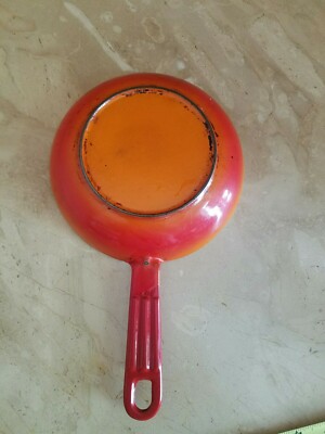 Vintage Mid Century enamel ware  Orange 6.5