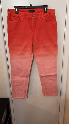 Levi's Women's Mid-Rise Skinny Colored Stretch Casual Jeans in Coral Size 32-image