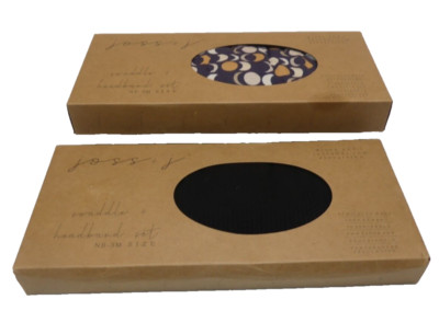 NIB Joss + J Swaddle and Headband Set lot of 2 black/moon phase NB-3MO Bamboo-image