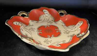 Mid Century Moderal Orange and Gold Bowl - Handarbeit Oscar Schlegelmilch-image