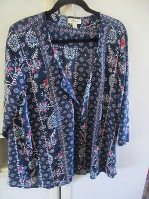 Style & Co Tunic Top Womens XL Artsy easycare chiffon poly-image