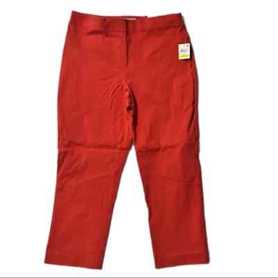 Style & Co Womens Mid Rise Comfort Waist Capri Pant Orange Red Size M Casual-image