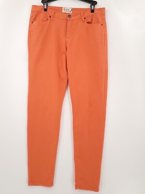 Scarlet Boulevard Skinny Pants Womens Size 30 Orange Mid Rise Stretch Cotton-image