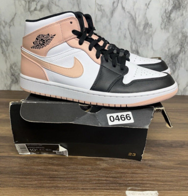 Size 10.5 - Air Jordan 1 Mid Crimson Tint Black White Leather (554724-133) 466-image