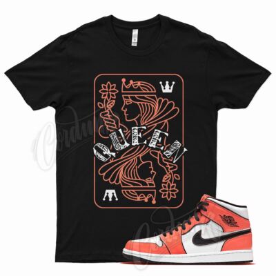 Black QUEEN T Shirt for Air J1 1 Mid SE Turf Orange 90 270 Flyease Vapormax-image