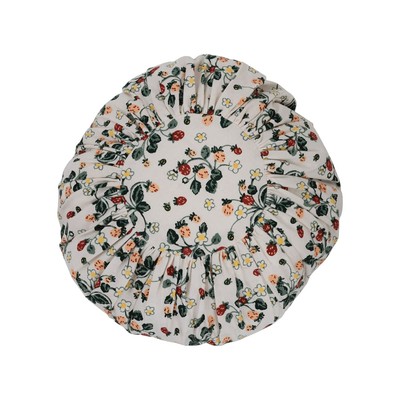 Cotton Pleated Floral Pattern Pillow, 16