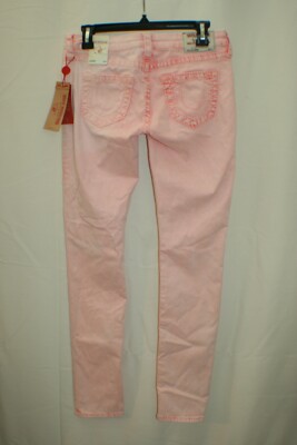 True Religion Super Stretch Skinny Papaya Jeans Wms Sz W29 Pockets NWT -image