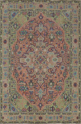 Traditional Wool Coral Over-Dyed Area Rug Handmade Living Room Carpet 6x10-image