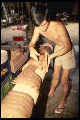057069 Making Giant Joss Sticks At A Joss Stick Factory A4 Photo Print-image