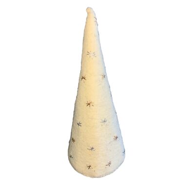 Gold and Silver Stitched Stars Wool Felt Christmas Tree by Creative Co-op 10.5