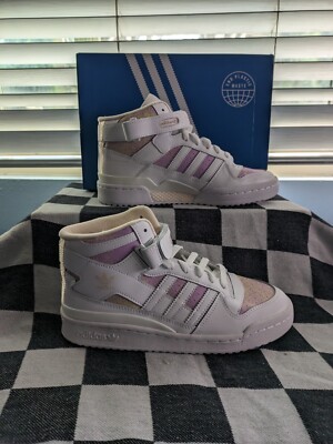 Adidas Women 9 Forum Mid Originals White Yellow Pink HP3013 Strap Pastel 1223-image