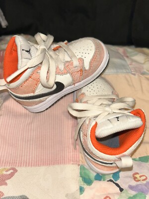 Nike Air Jordan 1 MID SE Team Orange Suede DV1340-800 ToddlerBaby Size: 4C-image