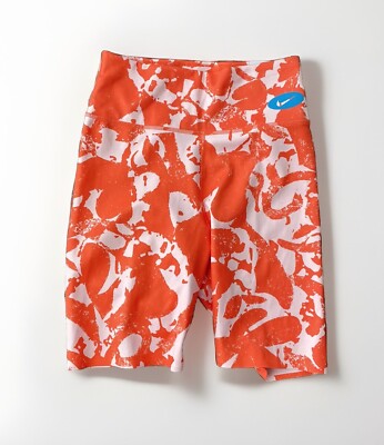 Nike One Luxe Biker Shorts Size XS NWT Orange Mid Rise Tight Fit-image