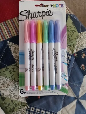 Sharpie S-Note Creative Markers Highlighters Pastel Colors Chisel Tip 6 pc. Set-image