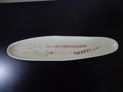 Creative Co-op Floral Olive Boat Tray-image