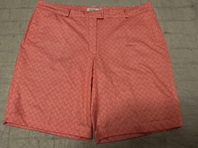 Lady Hagen Essentials Golf Shorts Sz 16 White Geometric Print Stretch-image