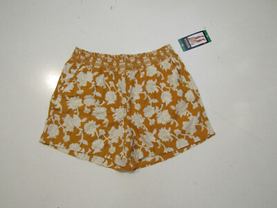 BRIGGS Orange Floral Linen blend Shorts Sz XL X-Large NWT Womens-image