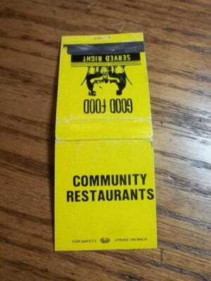 Matchbook Cover Community Restaurants 535 N Country Club 4500 Main Mesa AZ  #292-image