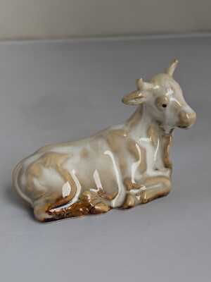 Creative Co-op Ceramic Nativity Scene Cow Bull Animal Figurine 2