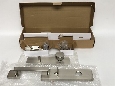 Weslock Leighton Deadbolt Keyed One Side Handle Set with Mesa Knob -Satin Nickel-image